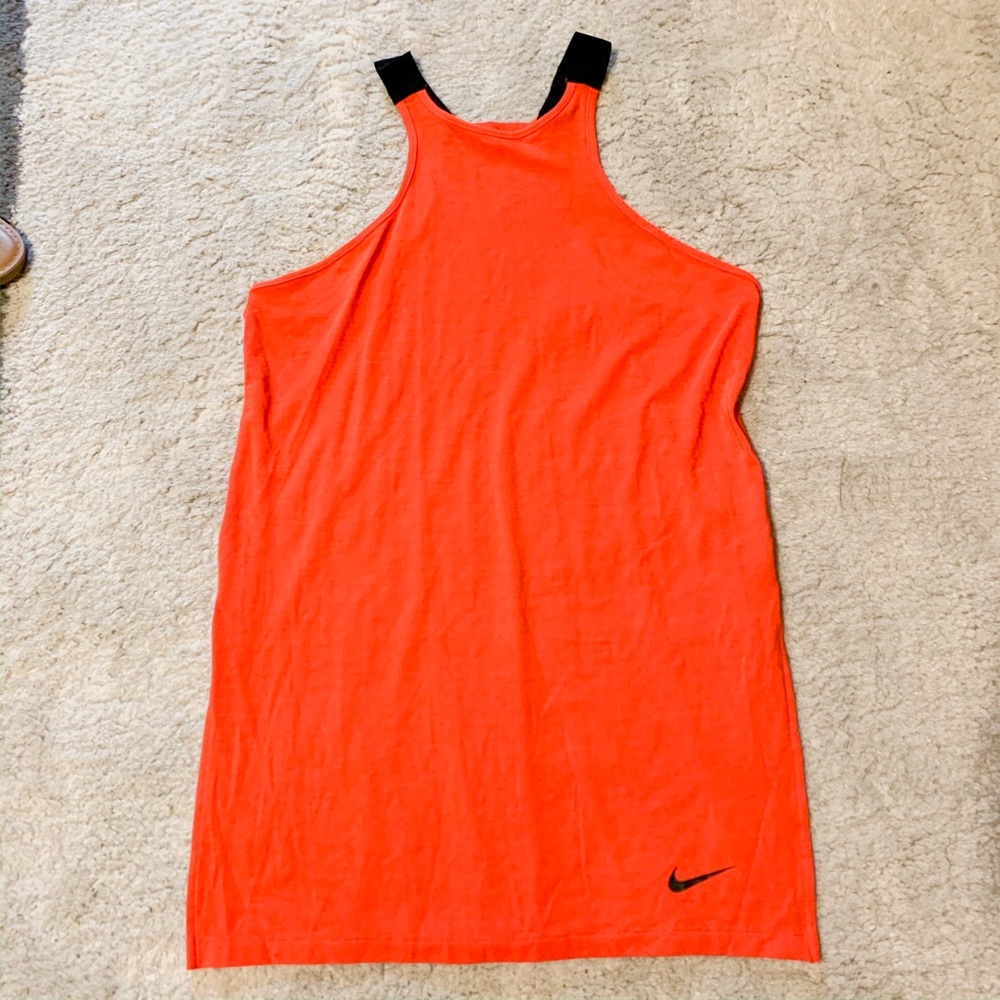 Red/orange high neck Nike tank top